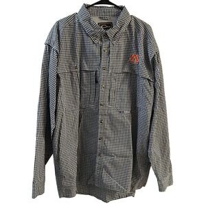 Drake Clothing Company Auburn Tigers Gingham Long Sleeve Button Up Shirt Mens XL